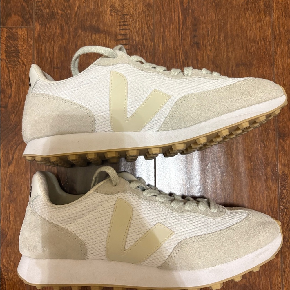Veja Women’s White and Tan Sneakers